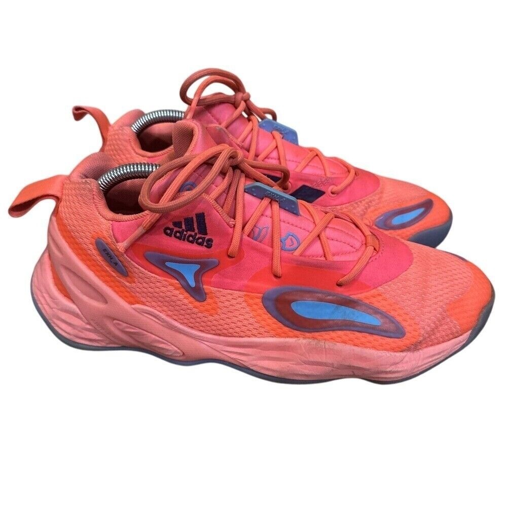 adidas Exhibit A Acid Red Men's Size‎ 9 Athletic Basketball Sneakers Shoes